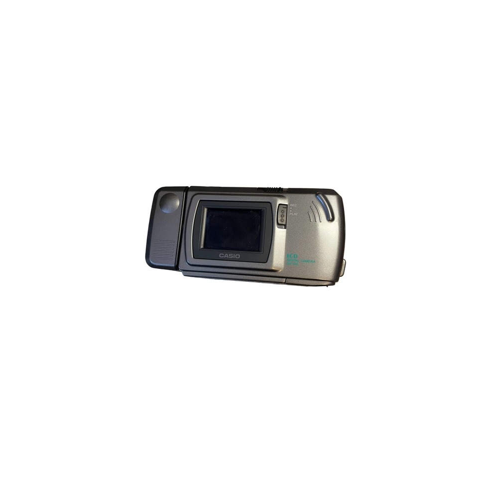 Casio QV-120 LCD Digital Camera Silver Vintage Retro Tech with Case and Manual